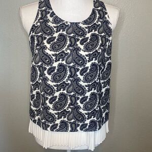 Banana Republic Black & White Paisley Top Size S